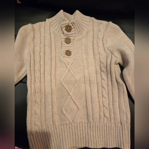 Toddlers Cream Sweater with Brown Elbow Patches.  Never Worn - Picture 3 of 3